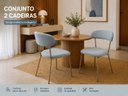 Ver imagem 1 de Kit 2 Cadeiras Jantar Belize Brenda Bouclé Azul Luxo