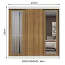 Ver imagem 3 de Guarda-roupa Casal Madesa Kansas 3 Portas de Correr com Espelhos 3 Gavetas