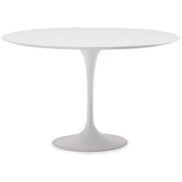 Mesa de Jantar Tulipa Saarinen Redonda 80 Cm Tampo Laqueado Linn Design Decor Branco - 1