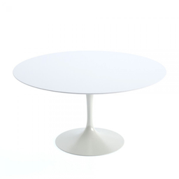 Mesa de Jantar Tulipa Saarinen Redonda 80 Cm Tampo Laqueado Linn Design Decor Branco - 2