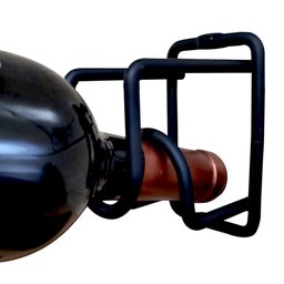 Mini Adega de Parede Suspensa Preta Cube Suporte Porta 1 Garrafa de Vinho Espumante - 4
