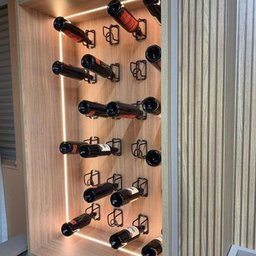 Mini Adega de Parede Suspensa Preta Cube Suporte Porta 1 Garrafa de Vinho Espumante - 3