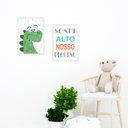 Ver imagem 2 de Kit 2 Quadros Infantis Sonhe Alto - Dinossauro 45x34cm - com Vidro:madeira Preta