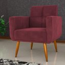 Ver imagem 3 de Conjunto de Poltrona e Puff Decorativos Miller Veludo Vinho