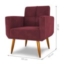 Ver imagem 5 de Conjunto de Poltrona e Puff Decorativos Miller Veludo Vinho