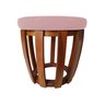 Puff/Banqueta Tamborim – Madeira e Linho HOUSE MÓVEIS:salmão - 1