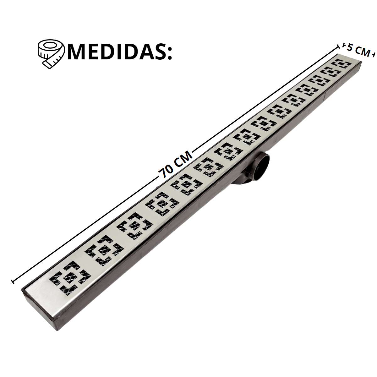 Ralo de Banheiro 5x70 Dubai Inox com Tela Coletor Marrom - 3