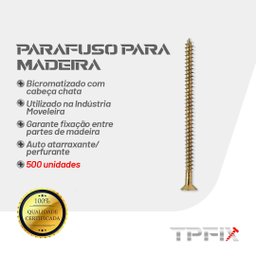 Parafuso Chipboard Philips P Madeira 3,5x35 Mm 500 Unidades - 2