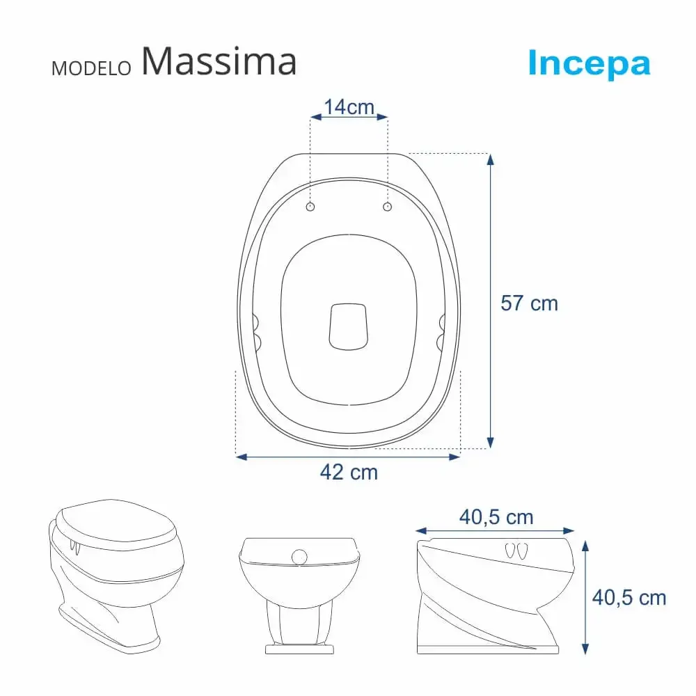 Tampa de Vaso Poliéster Massima Branco para bacia Incepa - 3