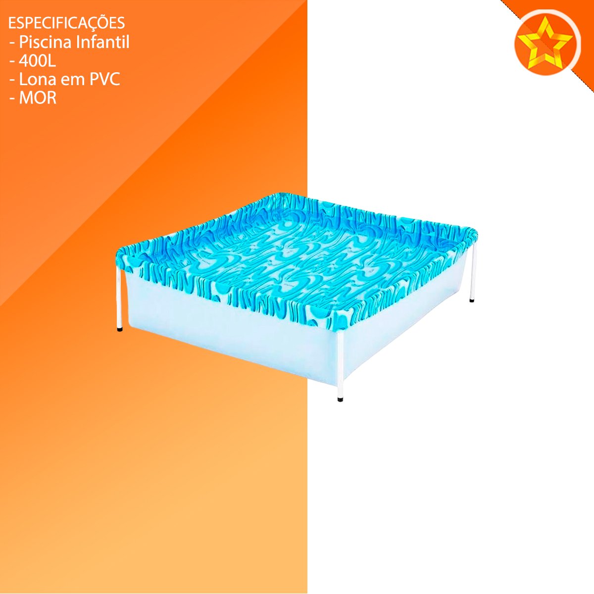 Piscina Mor 400 Litros Infantil com Válvula de Deságue Azul - 2