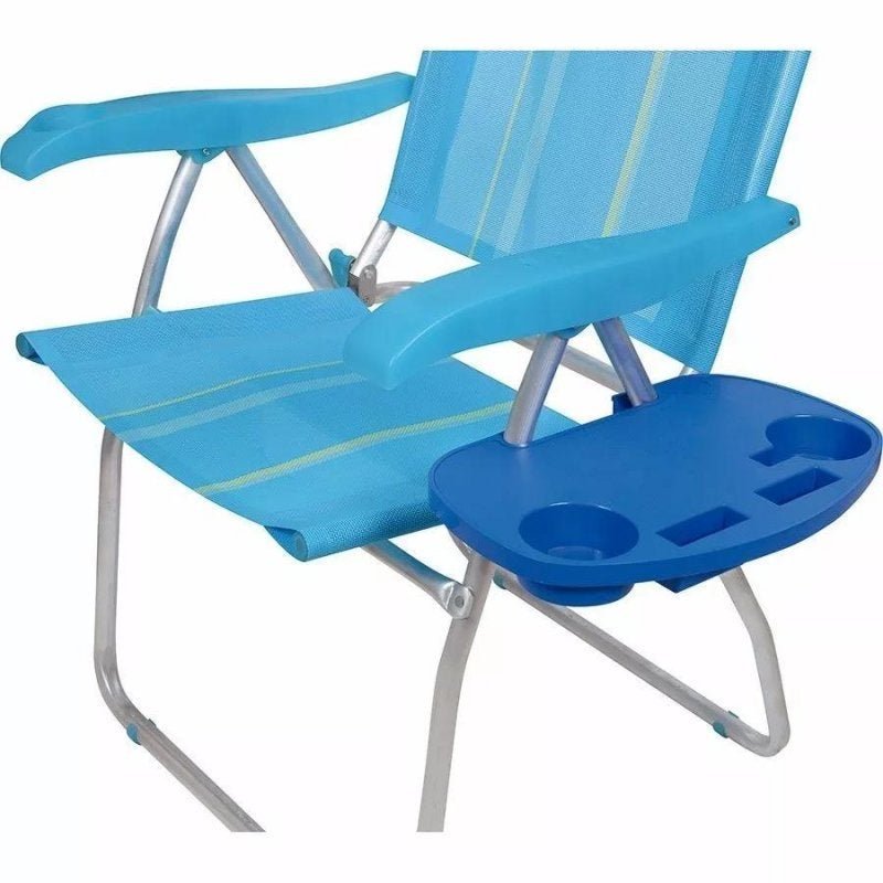 Mesa Portátil Plástica Para Cadeira Praia Azul Mor