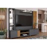 Estante para Sala Riviera TV até 60 Polegadas c/ 3 Portas e 7 Prateleiras Grafite/Nature - Permó - 1