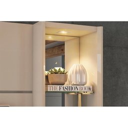 Estante para Sala Riviera TV até 60 Polegadas c/ 3 Portas e 7 Prateleiras Grafite/Nature - Permó - 5