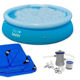 Piscina Inflável 4600L Bomba Filtrante Lona Capa Belfix 110v - 1 Piscina Inflável 4600L Bomba Filtrante Lona Capa Belfix 110v - 1