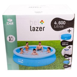 Piscina Inflável 4600L Bomba Filtrante Lona Capa Belfix 110v - 2 Piscina Inflável 4600L Bomba Filtrante Lona Capa Belfix 110v - 2