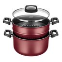 Ver imagem 7 de Panela a Vapor Cozivapor 3 em 1 Antiaderente 3,2 L Cereja Mta