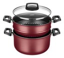 Ver imagem 7 de Panela a Vapor Cozivapor 3 em 1 Antiaderente 3,2 L Cereja Mta