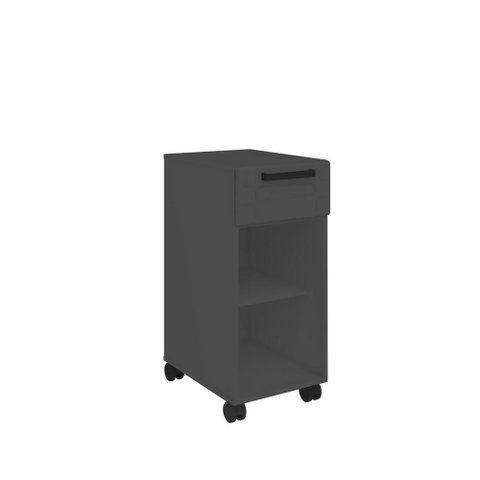 Balcão de Aço Gabinete para Cozinha Grafite Bertolini Modelo 350 1 Porta 1 Gaveta Largura 40cm