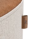 Ver imagem 3 de Puff Requinte:couro Nature / Linho Bege