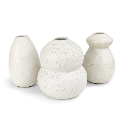 Kit Mini Vasos Orgânicos Decorativos em Cerâmica 3PCS