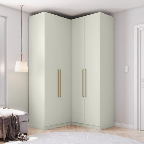 Guarda Roupa Modulado de Canto 4 Portas 3 Gavetas Seletto Henn