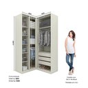Ver imagem 4 de Guarda Roupa Modulado de Canto 4 Portas 3 Gavetas Seletto Henn