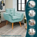 Ver imagem 3 de Poltrona Decorativa Confortável para Sala Quarto Recepção Escritório Manicure Alice Tecido Linho