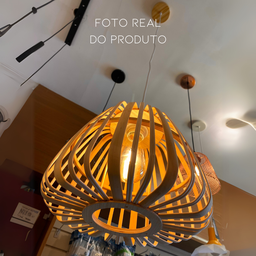 Lustre Artesanal de Teto em Bambu Natural Estilo Rústico - 2