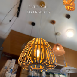 Lustre Artesanal de Teto em Bambu Natural Estilo Rústico - 3
