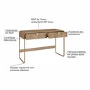 Ver imagem 5 de Escrivaninha com Gavetas Puxadores Orgânicos e Pés em Metal Cor:hanover com Dourado