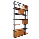 Ver imagem 1 de Estante Industrial para Ambientes - Gaveta, Prateleiras de 2 Nicho com Portas