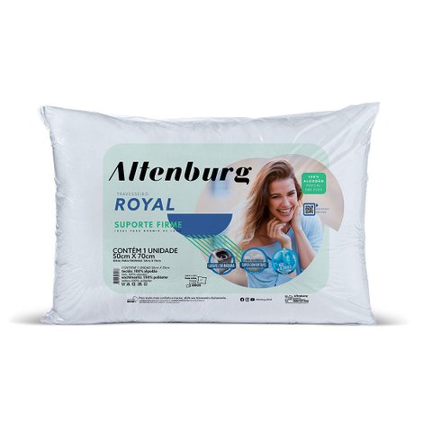 Travesseiro Altenburg Royal Fibra Siliconizada Percal 180 Fios Branco