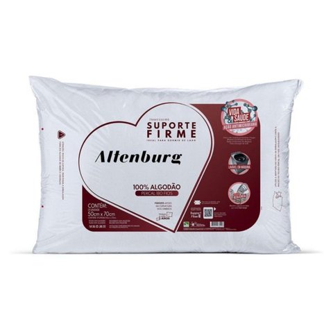 Travesseiro Altenburg Suporte Firme Percal 180 Fios Branco