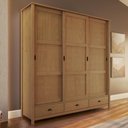 Ver imagem 6 de Guarda Roupa Casal Mazzaro F06 3 Portas de Correr 3 Gavetas Madeira Maciça Freijó Lyam Decor