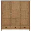 Ver imagem 2 de Guarda Roupa Casal Mazzaro F06 3 Portas de Correr 3 Gavetas Madeira Maciça Freijó Lyam Decor