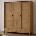 Ver imagem 7 de Guarda Roupa Casal Mazzaro F06 3 Portas de Correr 3 Gavetas Madeira Maciça Freijó Lyam Decor