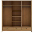 Ver mais imagens de Guarda Roupa Casal Mazzaro F06 3 Portas de Correr 3 Gavetas Madeira Maciça Freijó Lyam Decor