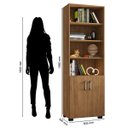 Ver imagem 3 de Livreiro 5 Prateleiras C/ Portas Pequenas Office Freijó