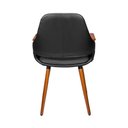 Ver imagem 4 de Cadeira Dortmund Courino Preto com Base Madeira - 72761