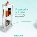 Ver imagem 3 de Estante Organizadora Triangular Plástica Multiuso com 3 Prateleiras Branca Log Ordene