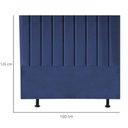 Ver imagem 3 de Cabeceira Estofada Cama Casal Queen Size 160 Cm Taís Suede Azul Marinho