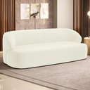 Ver imagem 2 de Sofá 3 Lugares Curvo Orgânico para Sala Living 180cm Barolo L06 Veludo Bege - Lyam Decor