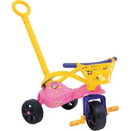 Triciclo Fofinha com Empurrador e Cesta Xalingo - 1