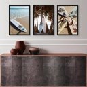 Ver imagem 1 de Kit 3 Quadros Coleção Praia - Pranchas Surf 24x18cm:madeira Branca