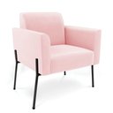 Ver imagem 3 de Sofá Namoradeira e 2 Poltronas Pé de Ferro Preto Marisa Suede D03 - D'Rossi Cor Rosa Bebê