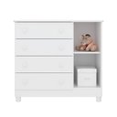 Ver imagem 3 de Cômoda Infantil 1 Porta e 4 Gavetas Doce Sonho Branco com Pés - Qmovi