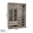 Ver imagem 4 de Kit Guarda Roupas 2 Portas, Cama Casal e Complementos de Quarto Araçá CabeCasa MadeiraOriginals Cinza/Fendi