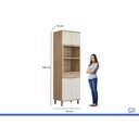 Ver imagem 3 de Paneleiro Cozinha Modulado Bless 4PORTAS 2NICHOS 70cm Jequitiba Linea