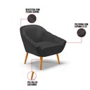 Ver imagem 6 de Kit 01 Namoradeira 02 Lugares e 02 Poltronas Giovana Corino Preto Pés Palito Castanho - D’Rossi