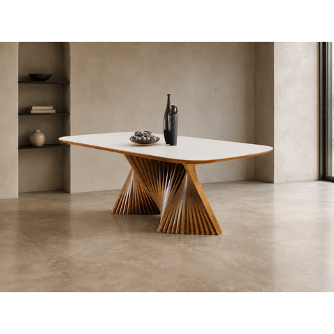 Mesa Jantar Maciça Base Retorcida 2,70 x1,10 Opala Harmonia